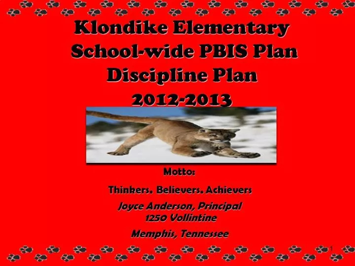 PPT Klondike Elementary School wide PBIS Plan Discipline Plan 2012 
