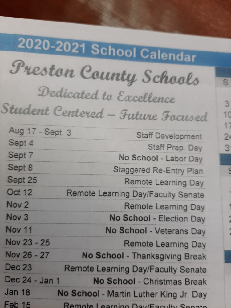 Preston School Calendar Has Staggered Return To School For Students