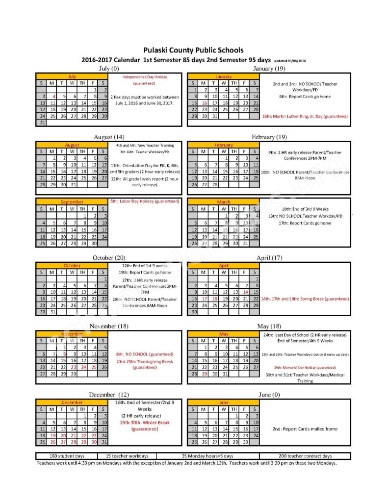 Pulaski County Public Schools Calendars Pulaski VA