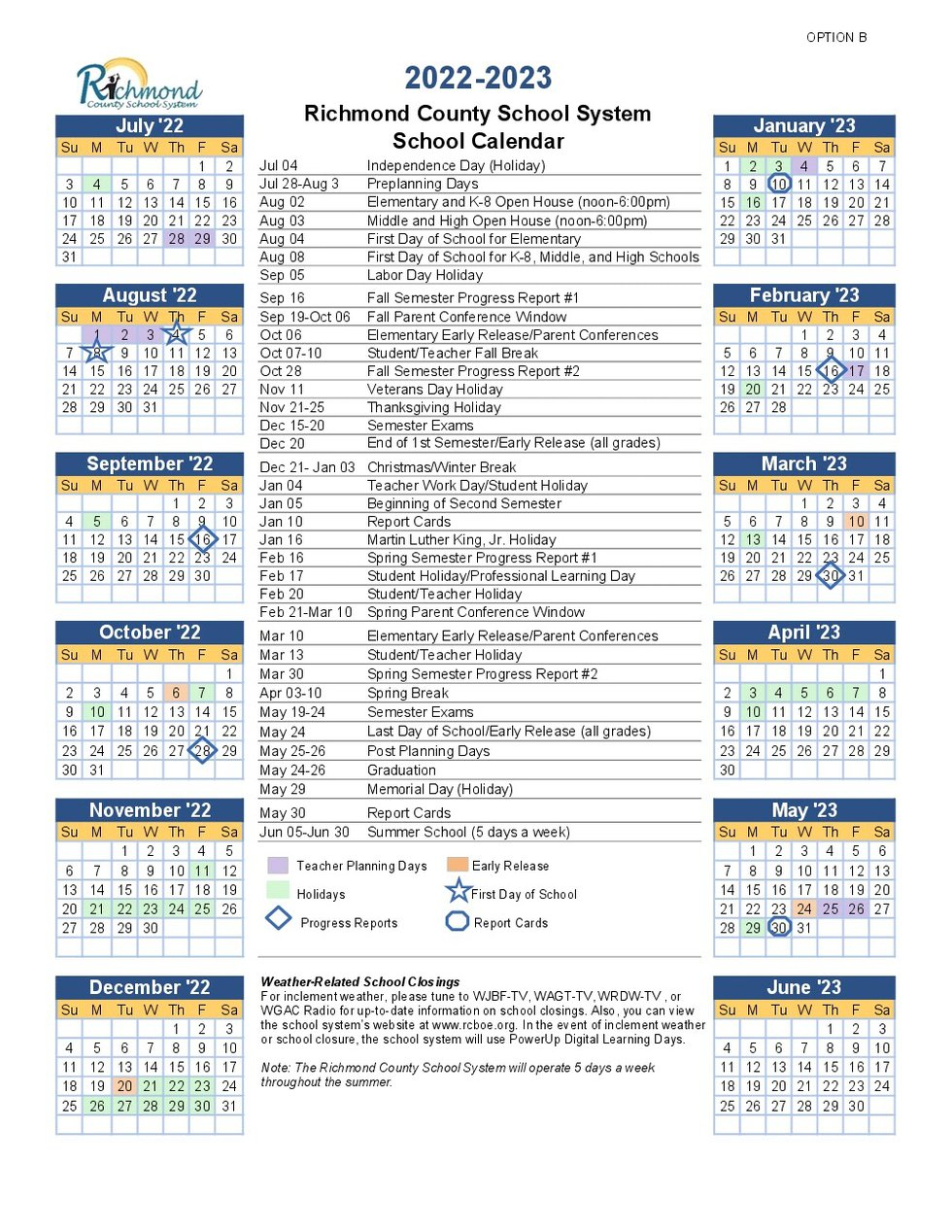 Richmond County School District Seeks Parent Input On New Calendar Options