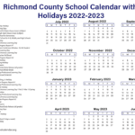 Richmond County School Holiday Calendar US School Calendar