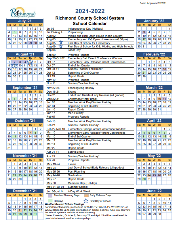  Richmond County Schools Calendar 2022 And 2023 PDF 