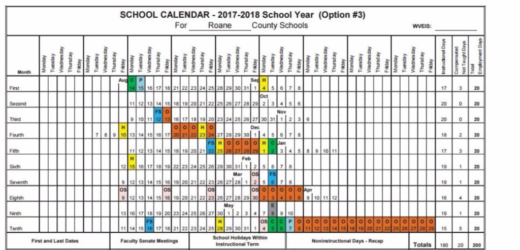 Roane County Schools Calendar Time Table