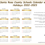 Santa Rosa County Schools Calendar With Holidays 2022 2023