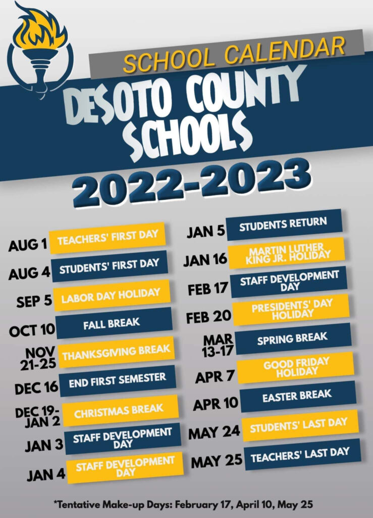 School Calendar Approved For 2022 23 DeSoto County News
