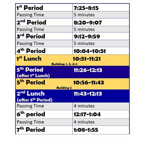 School Information Bell Schedule