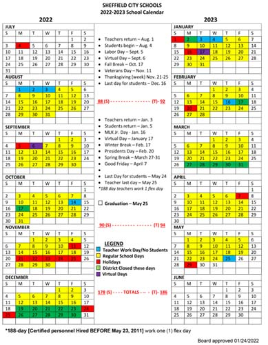Sheffield City Schools Holiday Breaks Calendar 2022 2023
