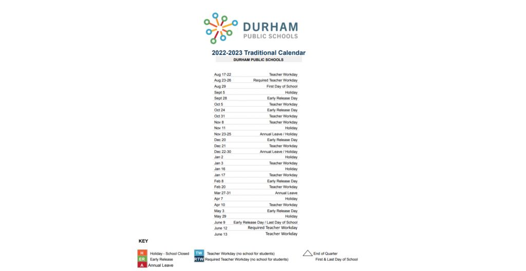 Sherwood Githens Middle School District Instructional Calendar 