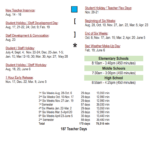 Southwest Elementary School District Instructional Calendar