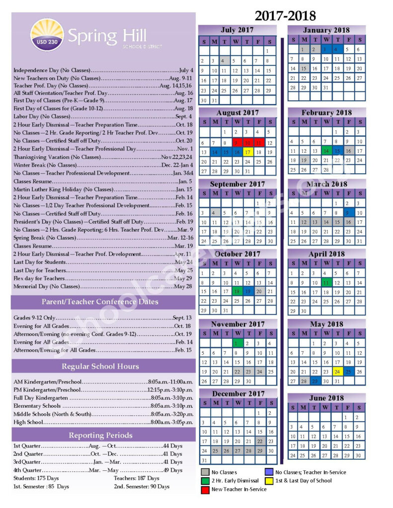 Spring Hill High School Calendars Spring Hill KS