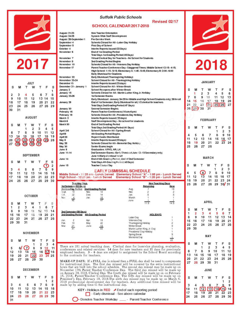 Suffolk Public Schools Calendars Suffolk VA