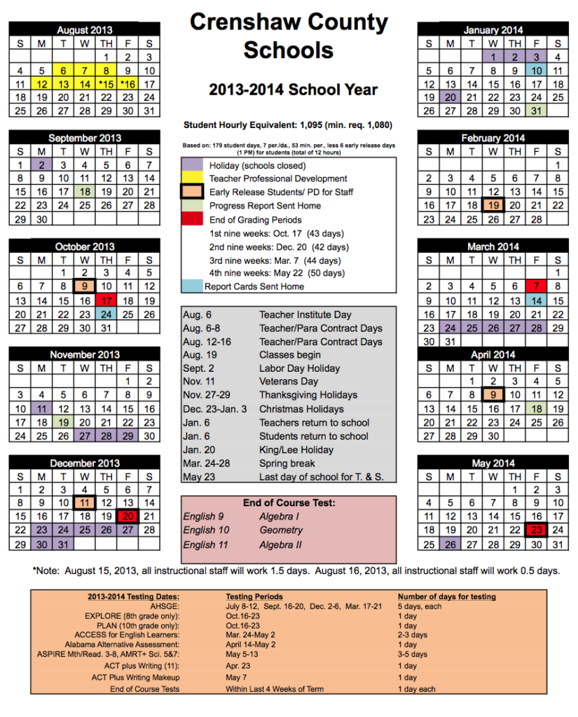 Superintendent s Corner School Calendar Corrected