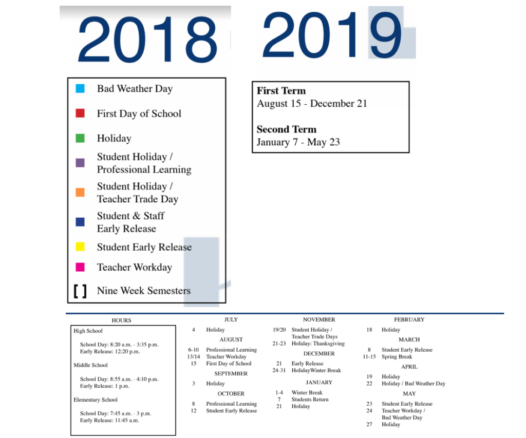 The Colony High School School District Instructional Calendar 