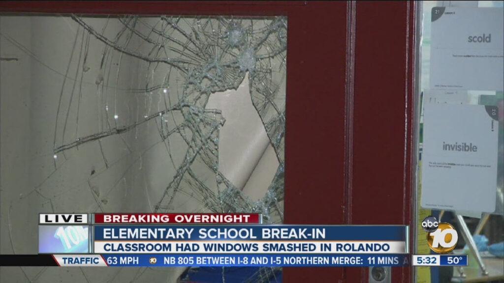 Thieves Strike Rolando Park Elementary School Windows Smashed 