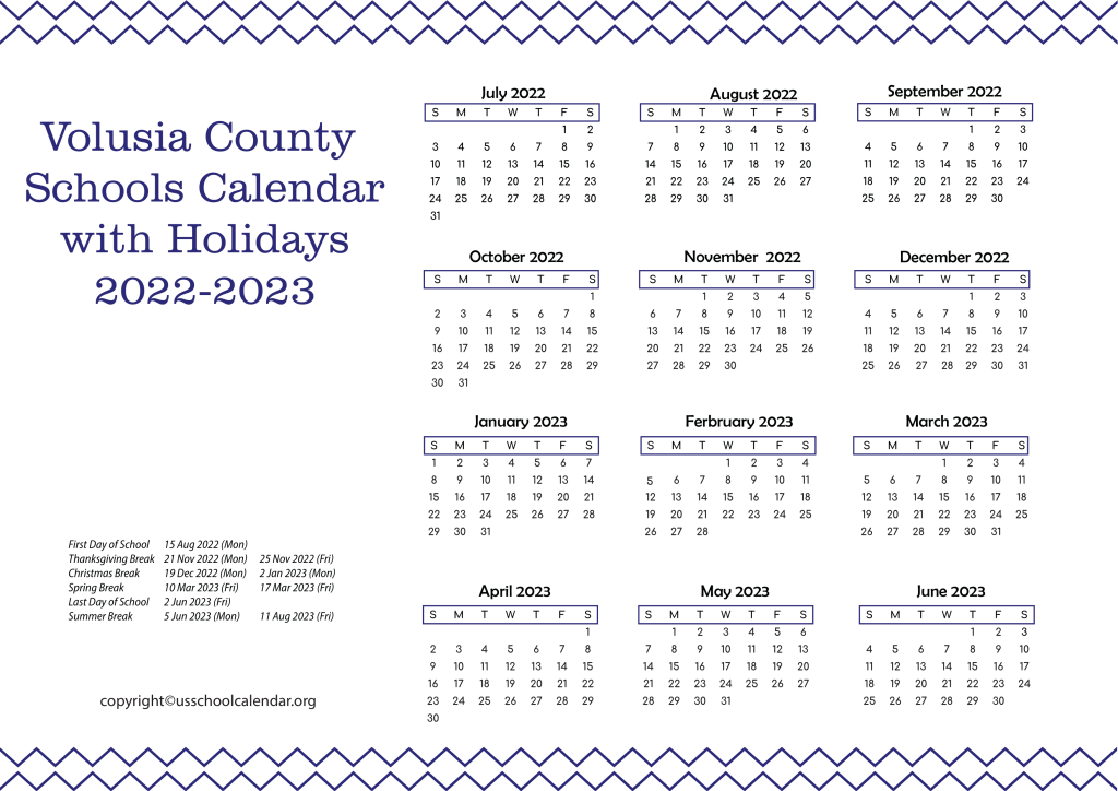 Volusia County Schools Calendar With Holidays 2022 2023