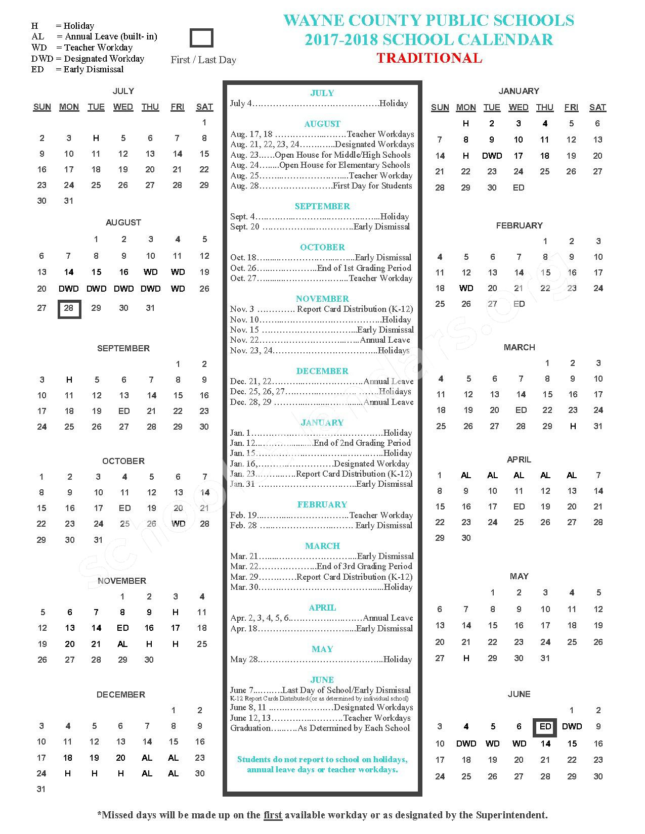 Wayne Public Schools Calendar District Calendar 2022