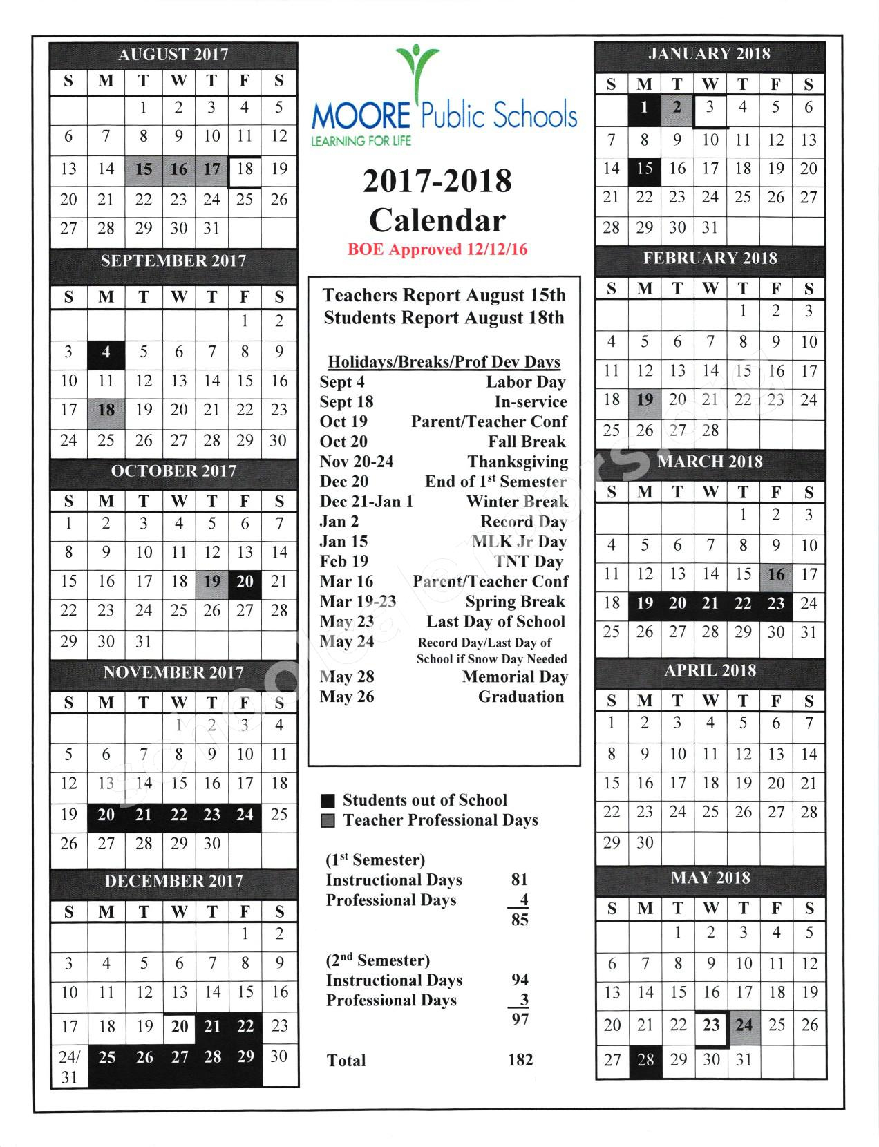 Westmoore High School Calendars Oklahoma City OK