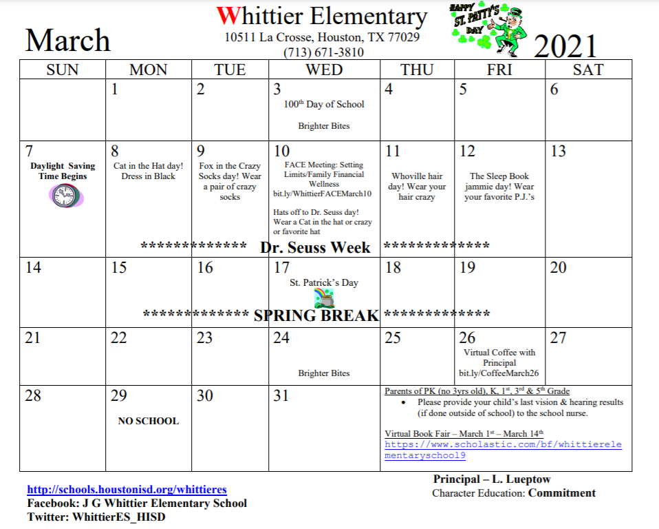 Whittier Elementary School Homepage