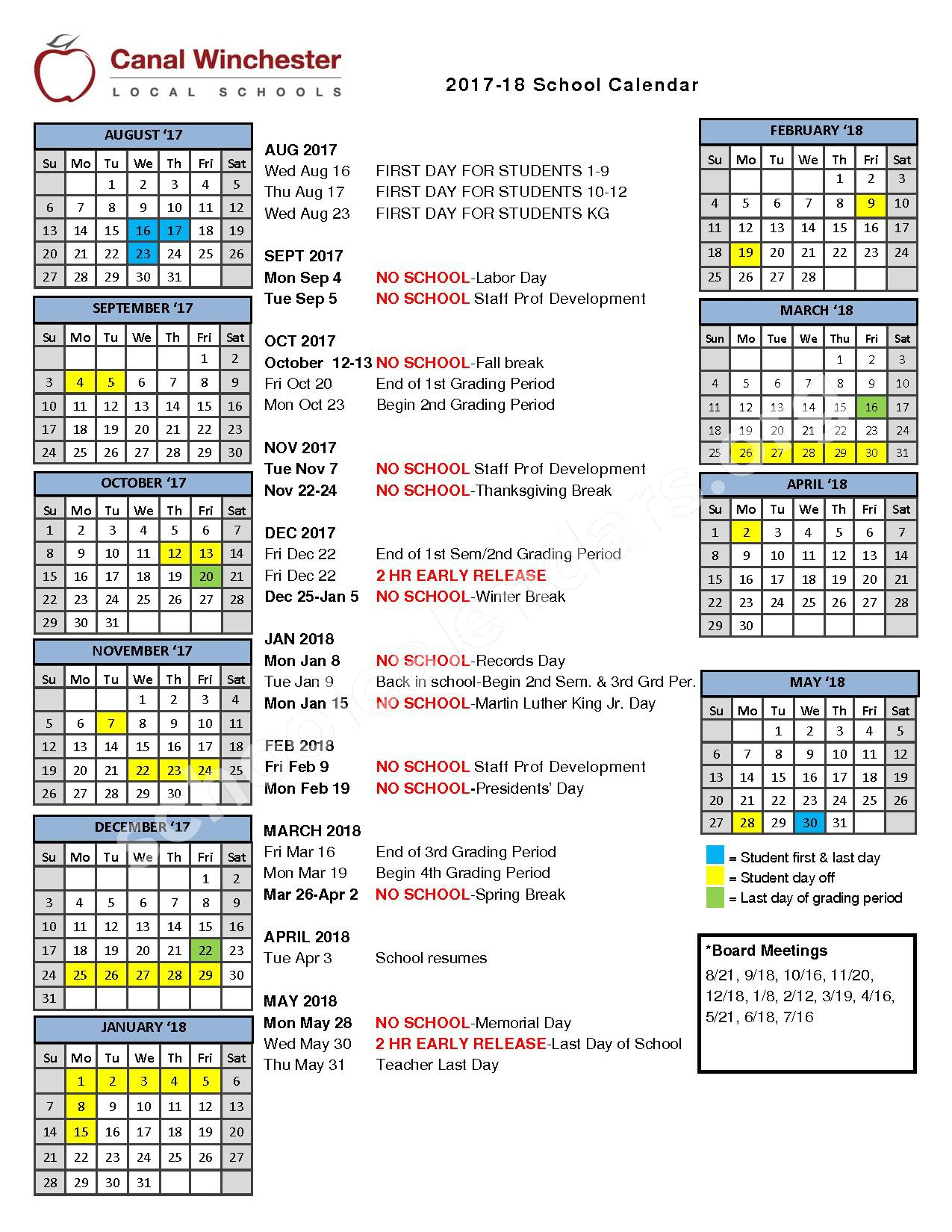 Winchester Public Schools Calendar 2023 - Schoolcalendars.net